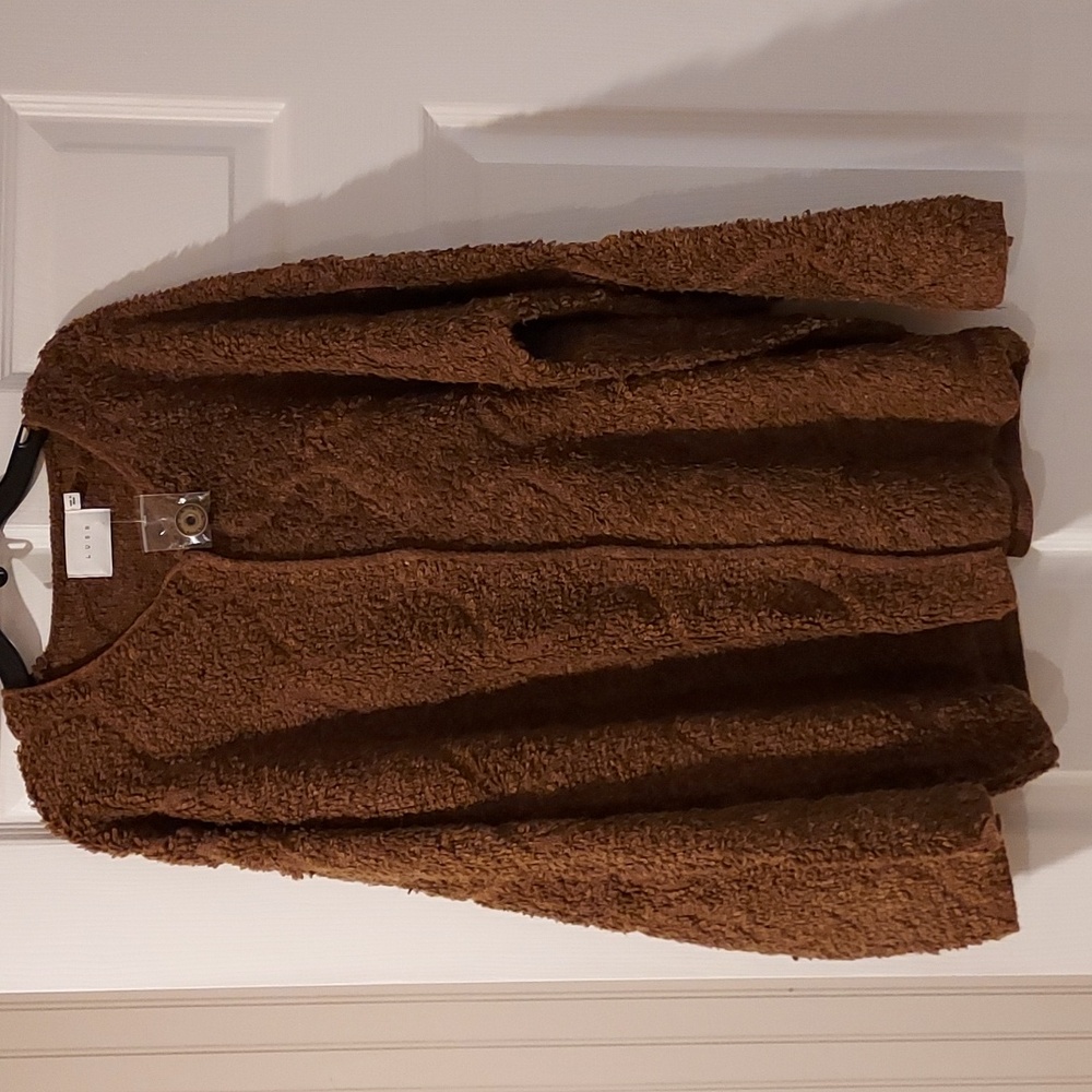 NWOT Women's Lush Chocolate Brown Snap Closure Sweater Plus Size 1X